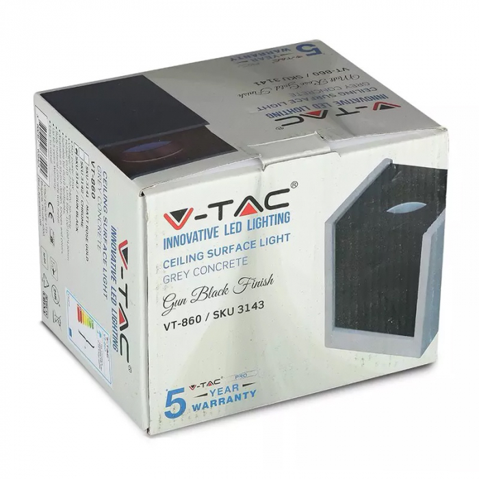 Corp iluminat, soclu GU10, negru/gri, V-TAC 3143 [8]