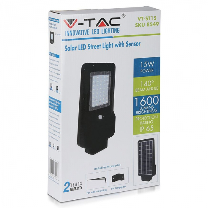 CORP ILUMINAT STRADAL LED SOLAR 15W 4000K ALB NATUR [16]