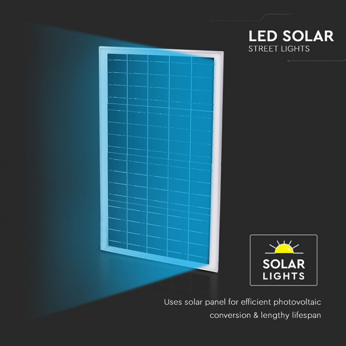 CORP ILUMINAT STRADAL LED SOLAR 50W 6000K [6]