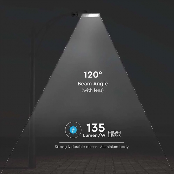 Corp iluminat stradal slim LED, 100W, 135LM/W, 4000K, cip Samsung, V-TAC, SKU-21960 [12]