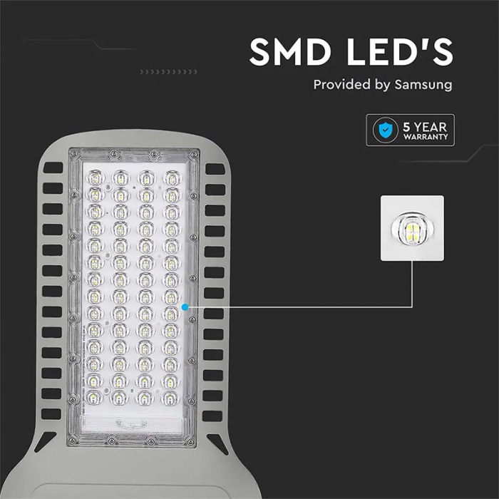 Corp iluminat stradal slim LED, 100W, 135LM/W, 4000K, cip Samsung, V-TAC, SKU-21960 [13]