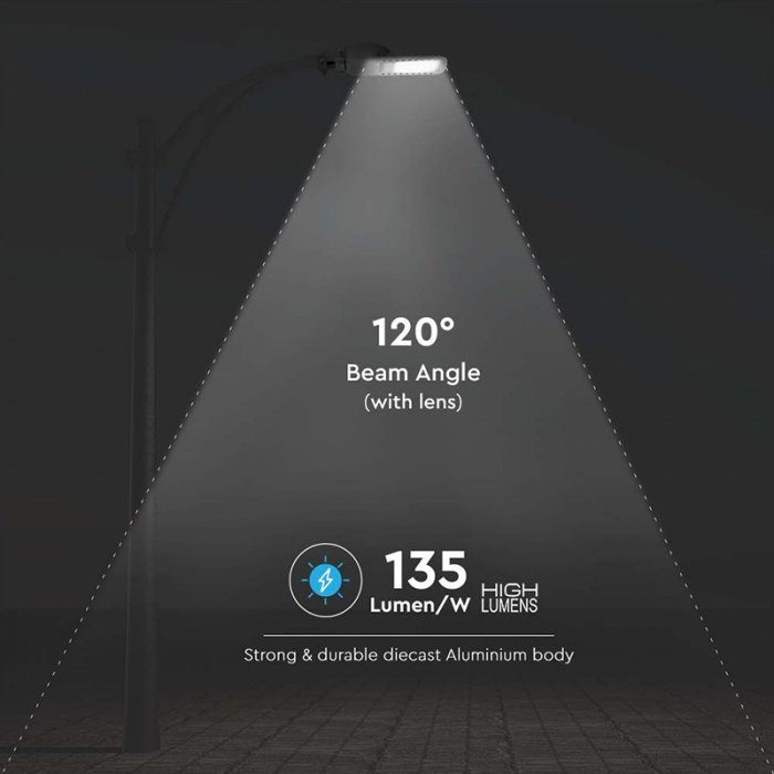 Corp iluminat stradal slim LED, 150W, 135LM/W, 4000K, cip Samsung, V-TAC, SKU-21962 [12]