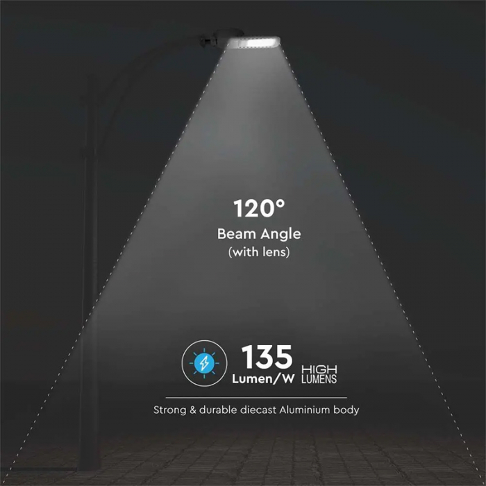 Corp iluminat stradal slim led, 150w, 135lm/w, 6500k, cip samsung, V-TAC 21963 [12]