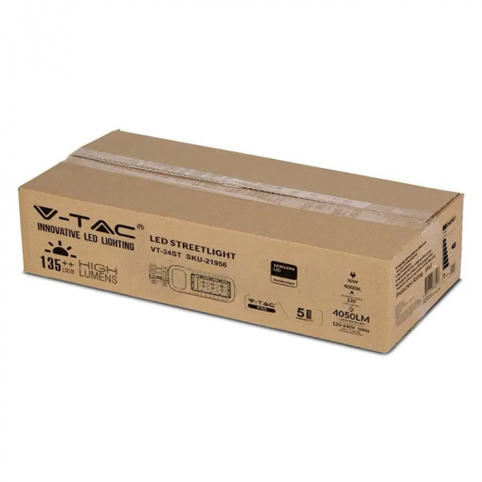 Corp iluminat stradal slim LED, 30W, 135LM/W, 6400K, cip Samsung, V-TAC 21957 [7]