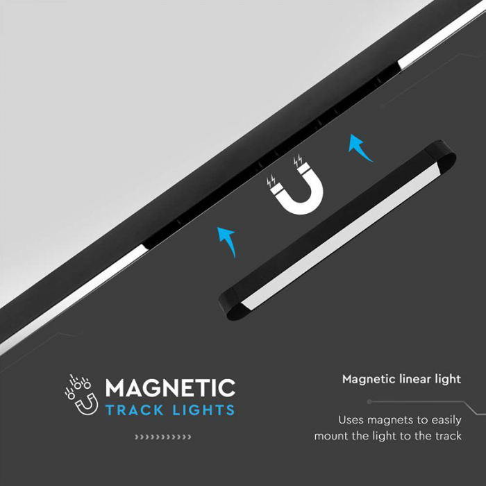 Corp led magnetic, 14w, 3000k, negru, V-TAC 10243 [7]
