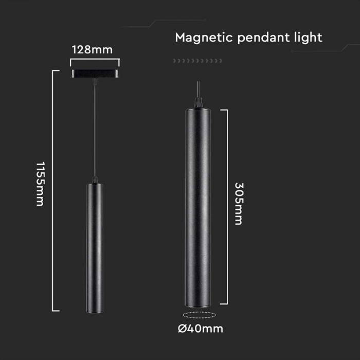 CORP LED MAGNETIC 15W 3000K - NEGRU [4]