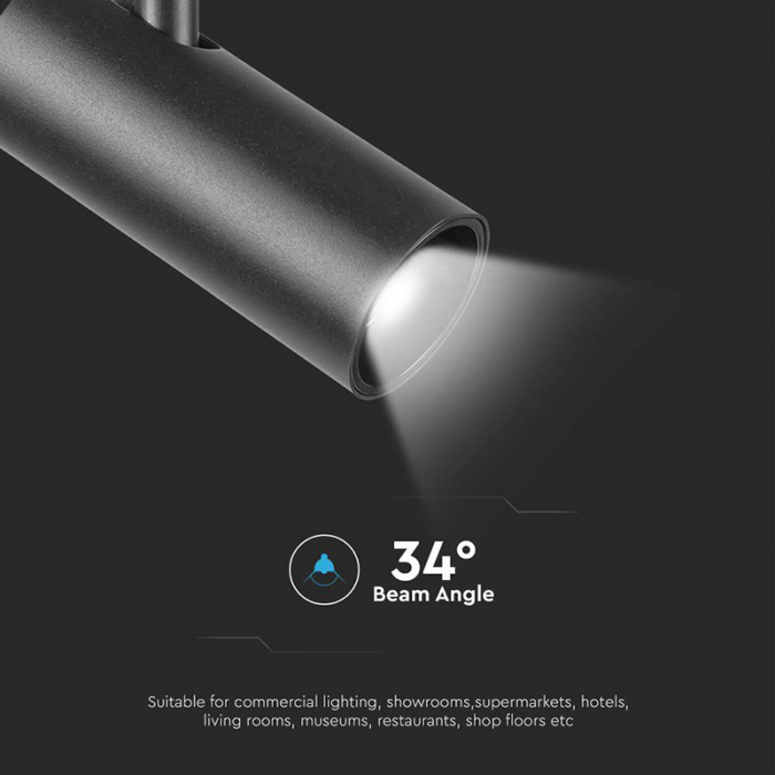 Corp led magnetic, 20w, 3000k, negru, V-TAC 10255 [7]