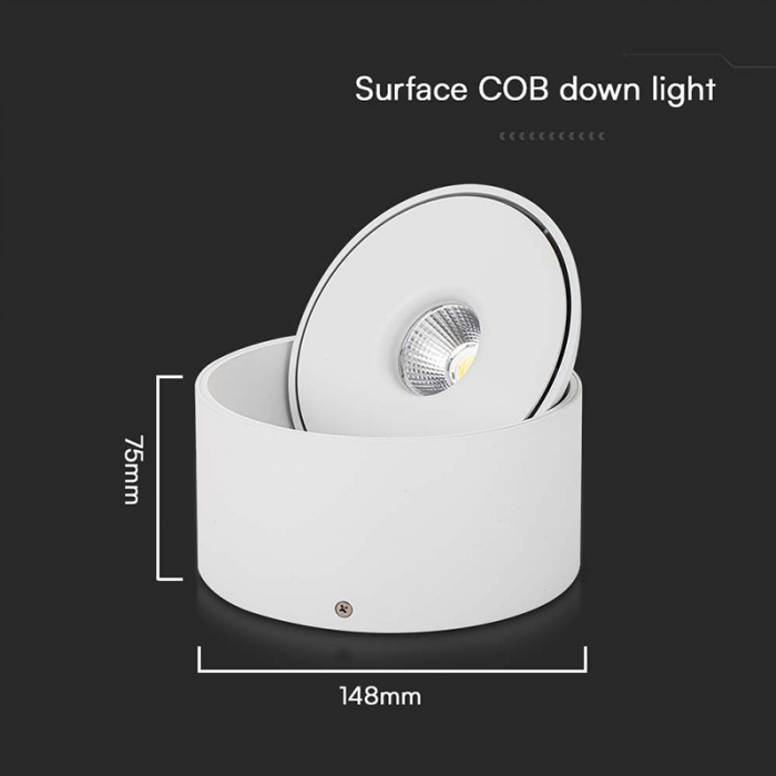 Corp led spot cob, 20w, 3in1, alb, V-TAC 23155 [5]