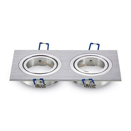 Corp spot 2xGU10, pătrat, aluminiu, V-TAC, SKU-3608 [1]