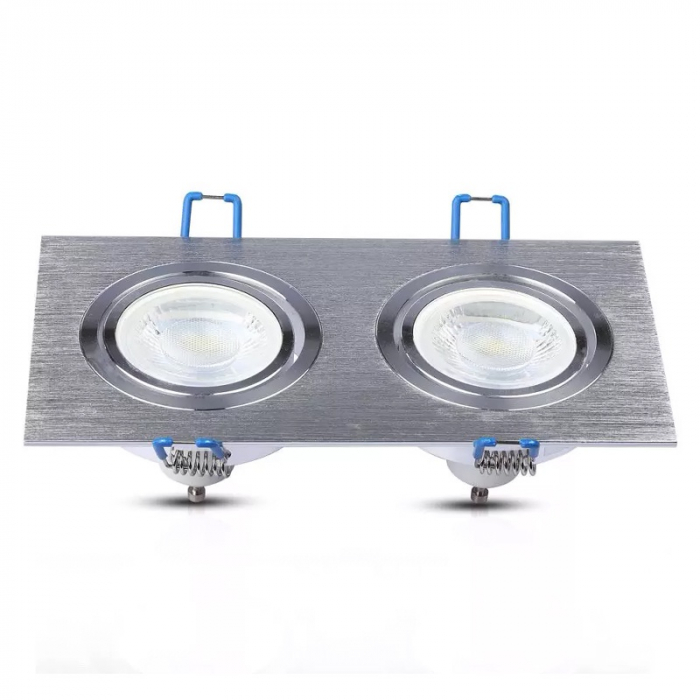 Corp spot 2xGU10, pătrat, aluminiu, V-TAC, SKU-3608 [5]