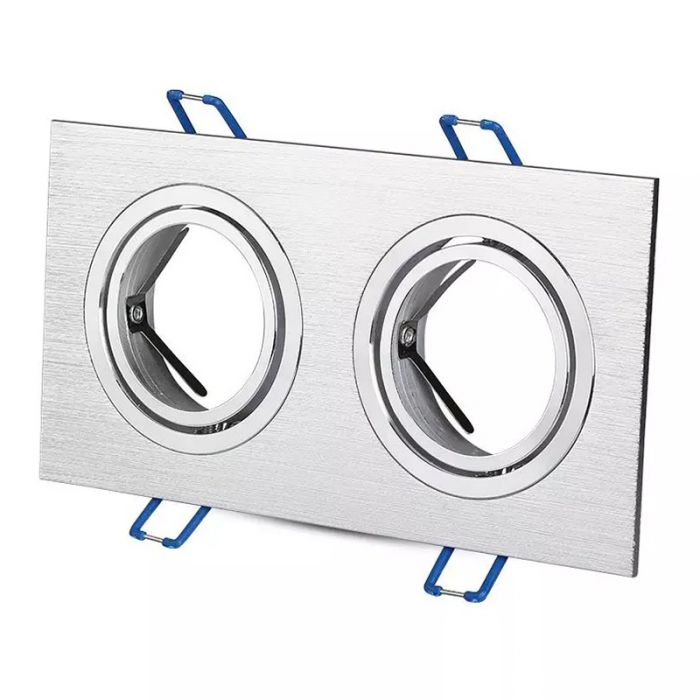 Corp spot 2xGU10, pătrat, aluminiu, V-TAC, SKU-3608 [2]