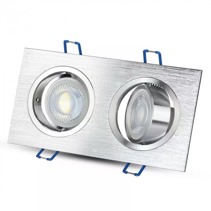 Corp spot 2xGU10, pătrat, aluminiu, V-TAC, SKU-3608 [4]