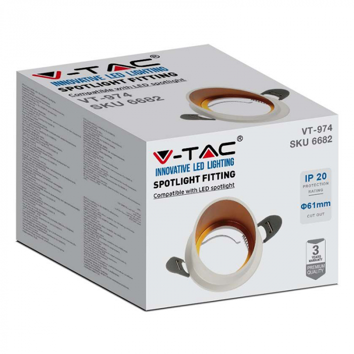 Corp spot GU10, alb, V-TAC, SKU-6682 [3]