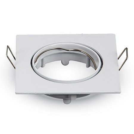 Corp spot GU10, crom, pătrat, alb, unghi reglabil, V-TAC, SKU-3590 [1]
