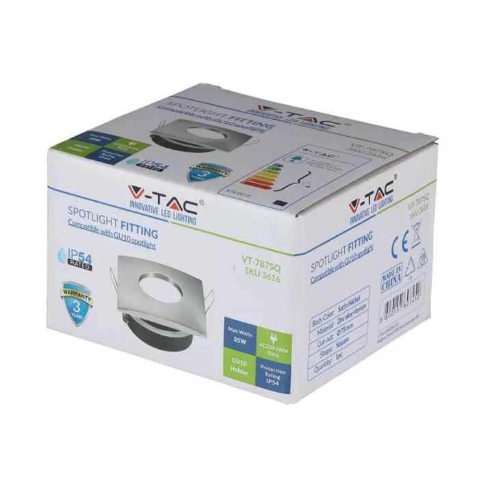 Corp spot GU10, IP54, crom mat, V-TAC, SKU-3616 [6]