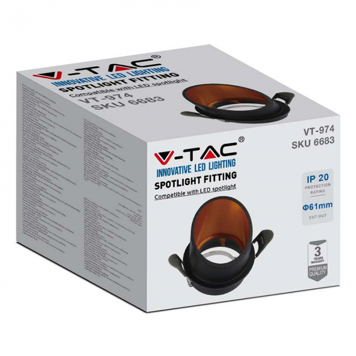 Corp spot GU10, negru, V-TAC, SKU-6683 [3]
