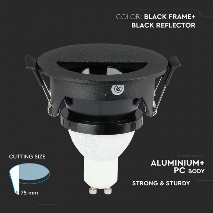 Corp spot GU10, negru, V-TAC 8608 [3]