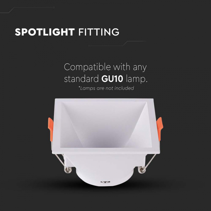 CORP SPOT GU10 PATRAT 93X93X55MM - ALB [5]