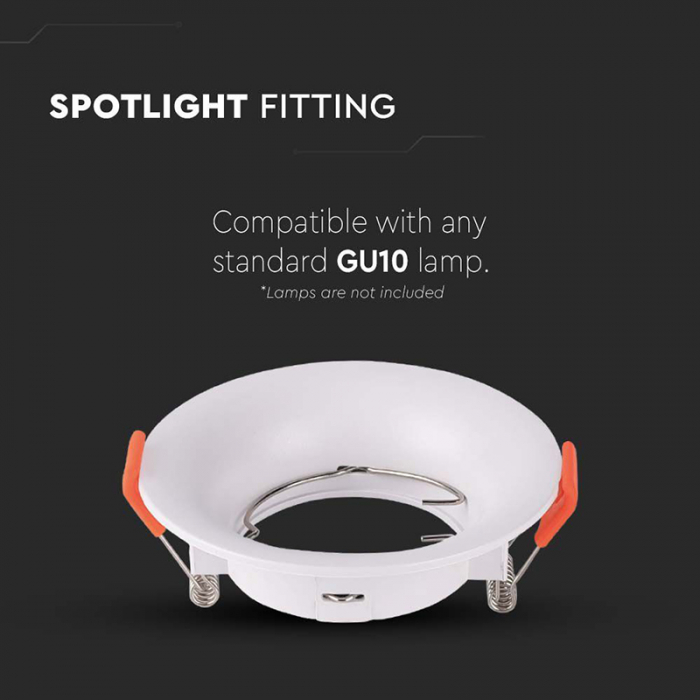 CORP SPOT GU10 ROTUND 88X40MM - ALB [5]