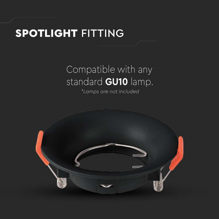 CORP SPOT GU10 ROTUND 88X40MM - NEGRU [5]