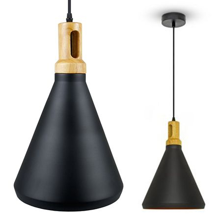 CORP SUSPENDAT PENTRU ILUMINAT MAX 60W IP20 LEMN,CULOARE NEGRU [1]