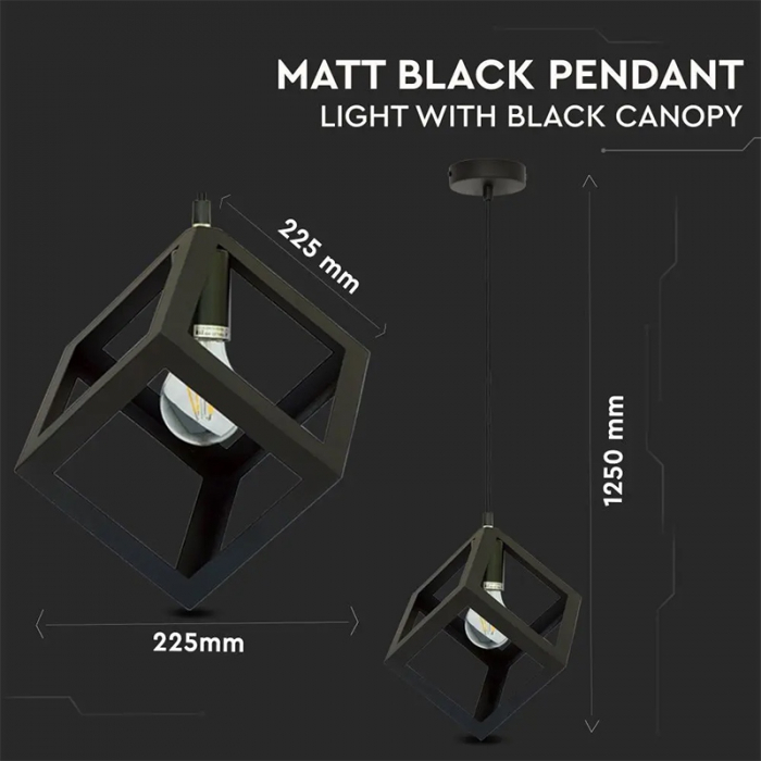 CORP SUSPENDAT PENTRU ILUMINAT MAX 60W IP20 - NEGRU [3]