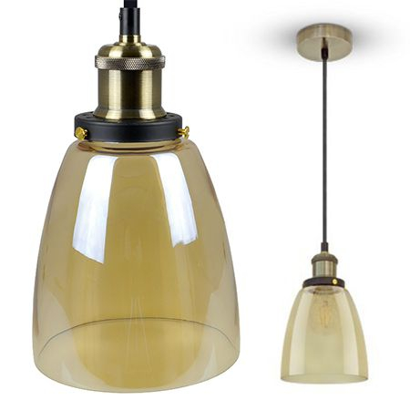 CORP SUSPENDAT PENTRU ILUMINAT MAX 60W IP20 STICLA, CULOARE CHIHLIMBAR [1]