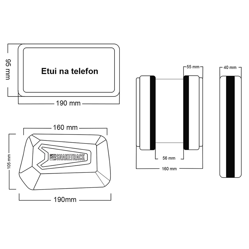GEANTA BICICLETA CU SUPORT TELEFON PRINDERE PE CADRU IP54 - NEGRU [5]