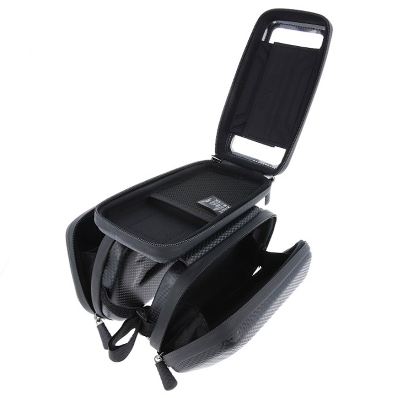 GEANTA BICICLETA CU SUPORT TELEFON PRINDERE PE CADRU IP54 - NEGRU [3]