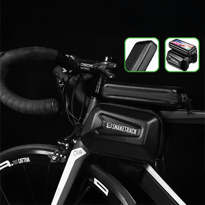 GEANTA BICICLETA CU SUPORT TELEFON PRINDERE PE CADRU IP54 - NEGRU [7]