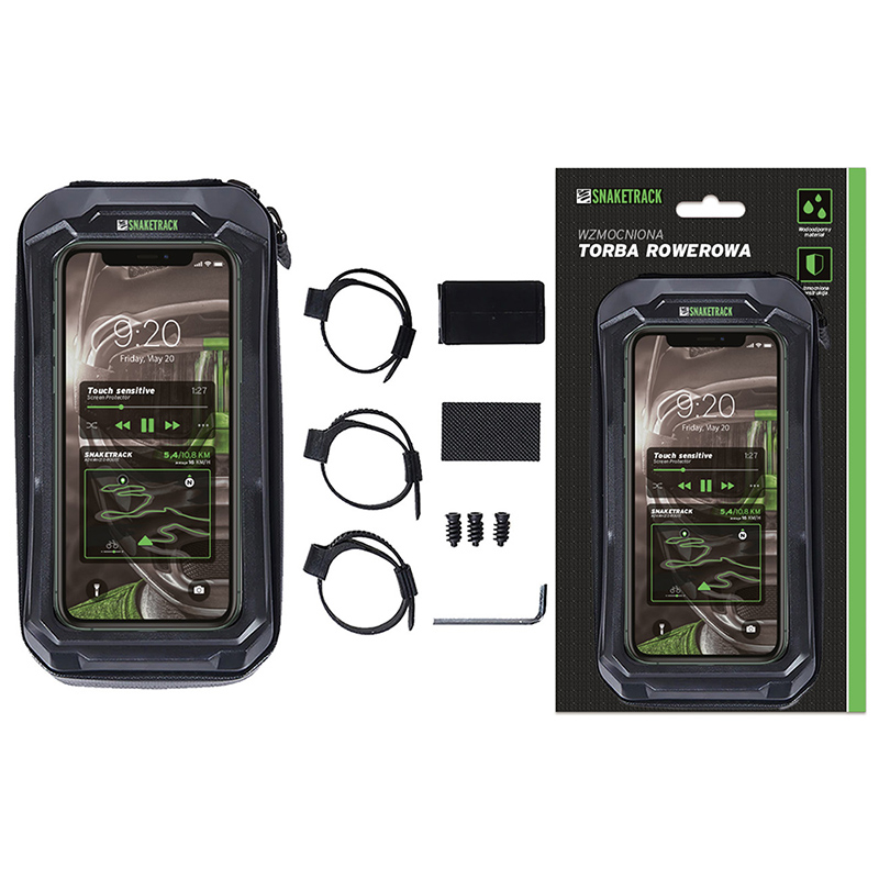 GEANTA BICICLETA CU SUPORT TELEFON PRINDERE PE CADRU - NEGRU [5]