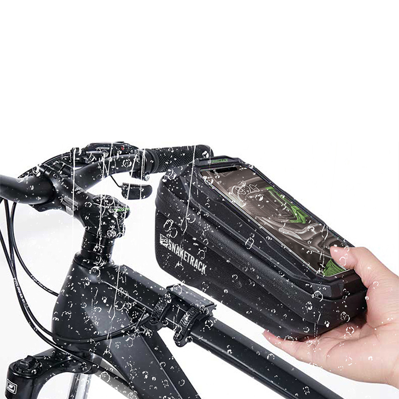 GEANTA BICICLETA CU SUPORT TELEFON PRINDERE PE CADRU - NEGRU [7]