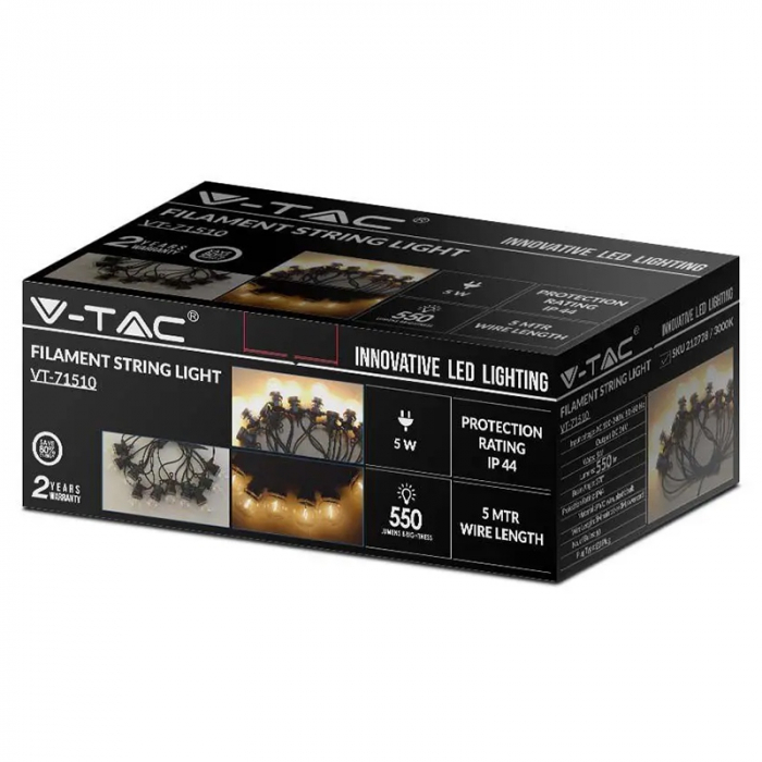 GHIRLANDA LED 5M 10 BECURI 0.4W / BEC 3000K [4]