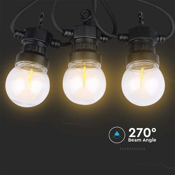 GHIRLANDA LED 5M 10 BECURI 0.4W / BEC 3000K [7]