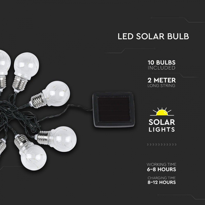 GHIRLANDA SOLARA LED 1W X 10 IP44 3000K [6]