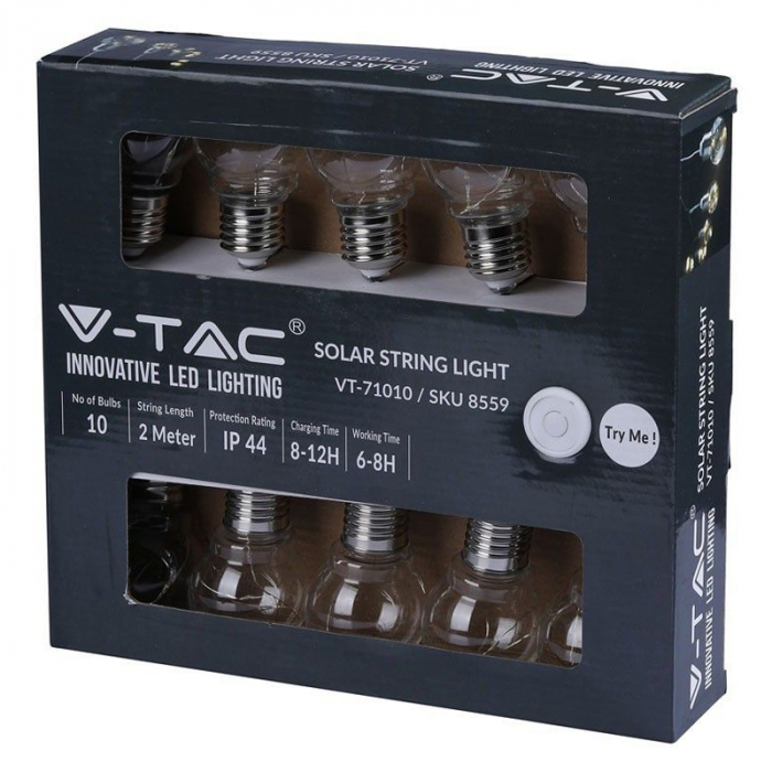GHIRLANDA SOLARA LED 1W X 10 IP44 3000K [4]
