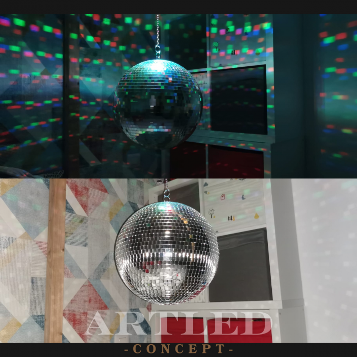 Glob Disco 12''/30cm cu Motor | 18 LED-uri RGBW | Efecte Lumină [3]