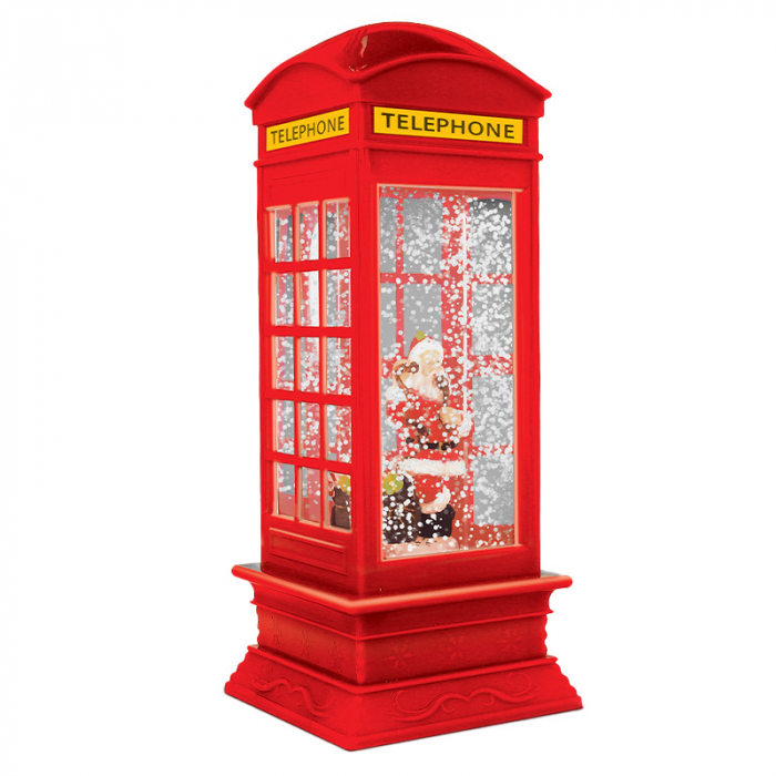 DECORATIUNE CRACIUN ILUMINAT MODEL CABINA TELEFONICA 105X105X260MM [2]