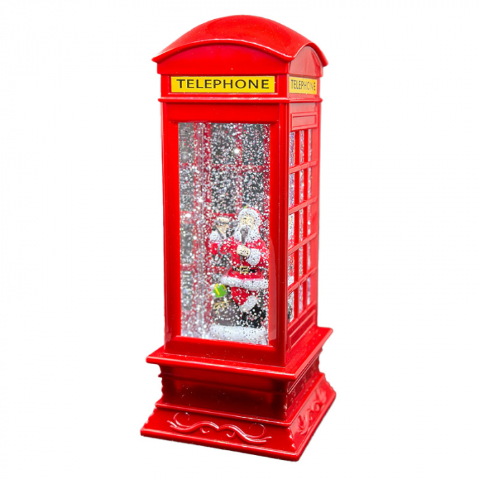 DECORATIUNE CRACIUN ILUMINAT MODEL CABINA TELEFONICA 105X105X260MM [3]