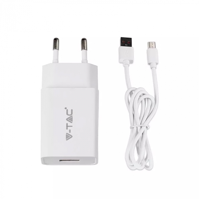 INCARCATOR 2.1A CU CABLU MICRO USB - ALB [4]