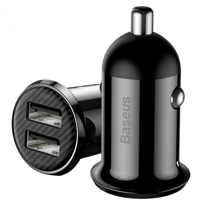 INCARCATOR AUTO 2XUSB 4.8A BASEUS - NEGRU [3]