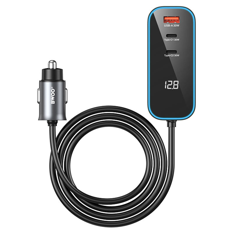 INCARCATOR AUTO 30W PD 2X USB-C + 1X USB A - NEGRU [3]