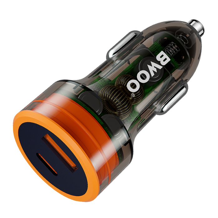 INCARCATOR AUTO 38W QC 18W + PD 20W - TRANSPARENT [5]