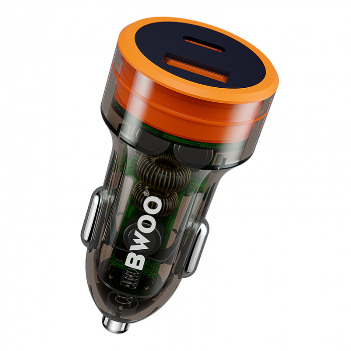 INCARCATOR AUTO 38W QC 18W + PD 20W - TRANSPARENT [2]