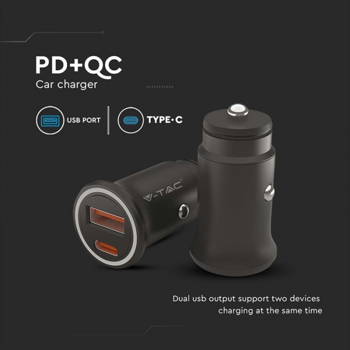 INCARCATOR AUTO QUICK CHARGE USB + TIP C [5]