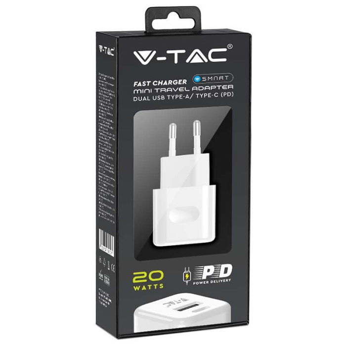 INCARCATOR RAPiD UN PORT USB + TIP C 20W - ALB [6]