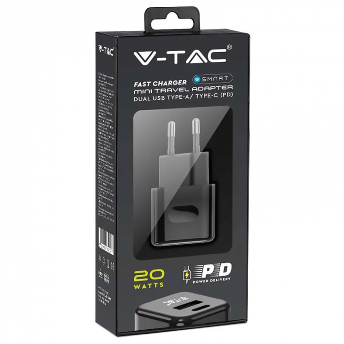 INCARCATOR RAPID UN PORT USB + TIP C 20W - NEGRU [6]