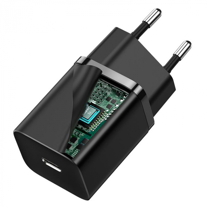 INCARCATOR RETEA 1XUSB-C SUPER FAST CHARGE PD 30W BASEUS - NEGRU [6]