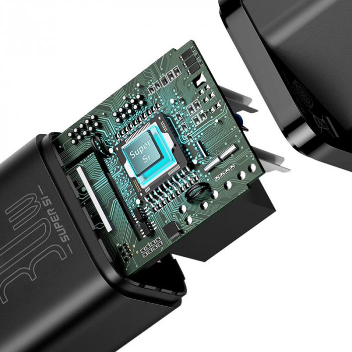 INCARCATOR RETEA 1XUSB-C SUPER FAST CHARGE PD 30W BASEUS - NEGRU [7]