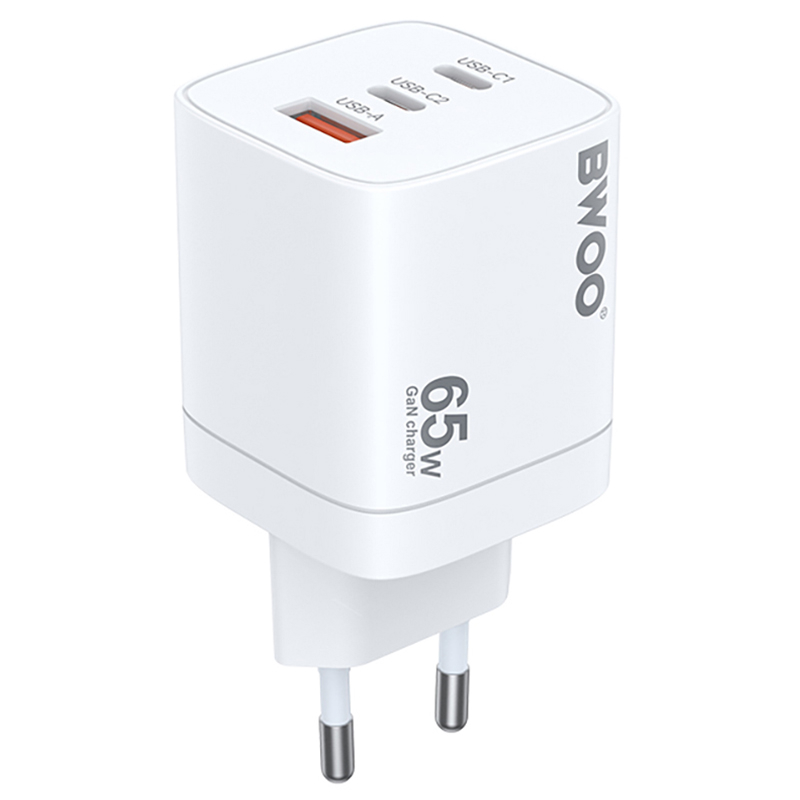 INCARCATOR RETEA PD+QC 2XUSB-C + USB-A 3.0 PD 2.4A 65W - ALB [3]